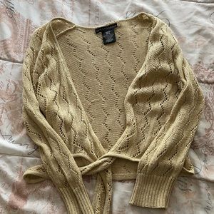 Gold Glittery Knit Cardigan